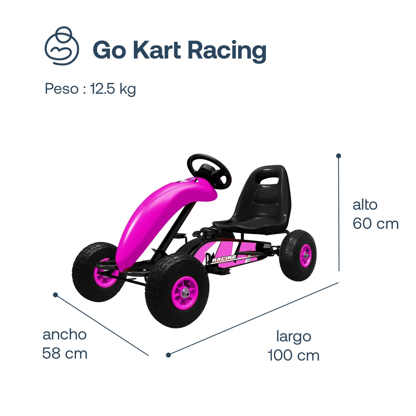Go Kart a Pedales - Rosado | Bebesit