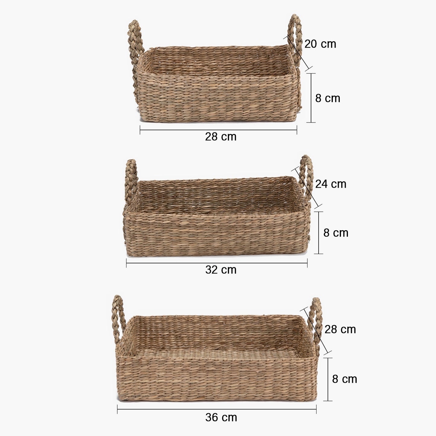 Pack de 3 Canastos Organizadores Amelia - Natural | Form Design