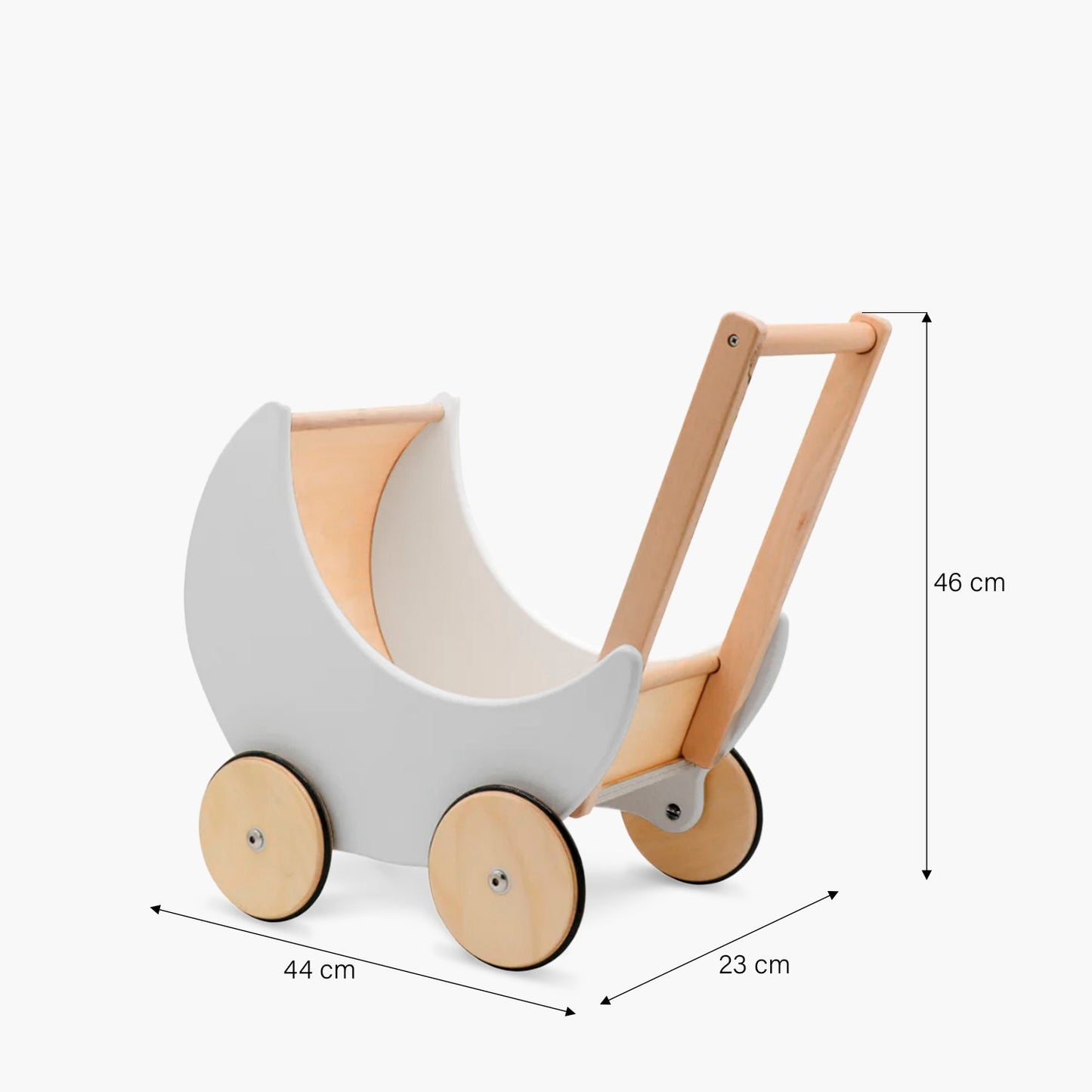 Coche para Muñecas Infantil de Madera Samanta - Gris claro | Form Design