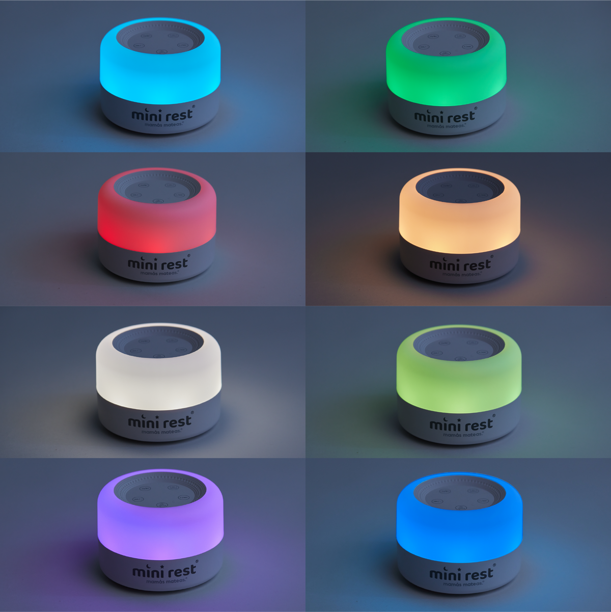 Mini Rest® - Máquina de Sonidos, Ruido Blanco y Luz de Noche | Mamás Mateas