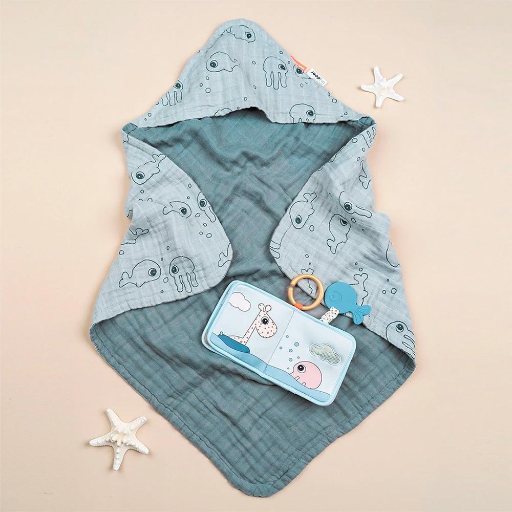 Toalla con Capucha Amigos del Mar Azul Done By Deer (7495639957754)