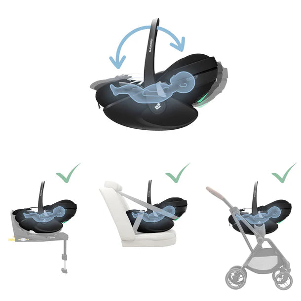 Pack Maxi-Cosi: Silla Pebble 360° Pro + Base FamilyFix 360 Pro + Silla Pearl 360° Pro