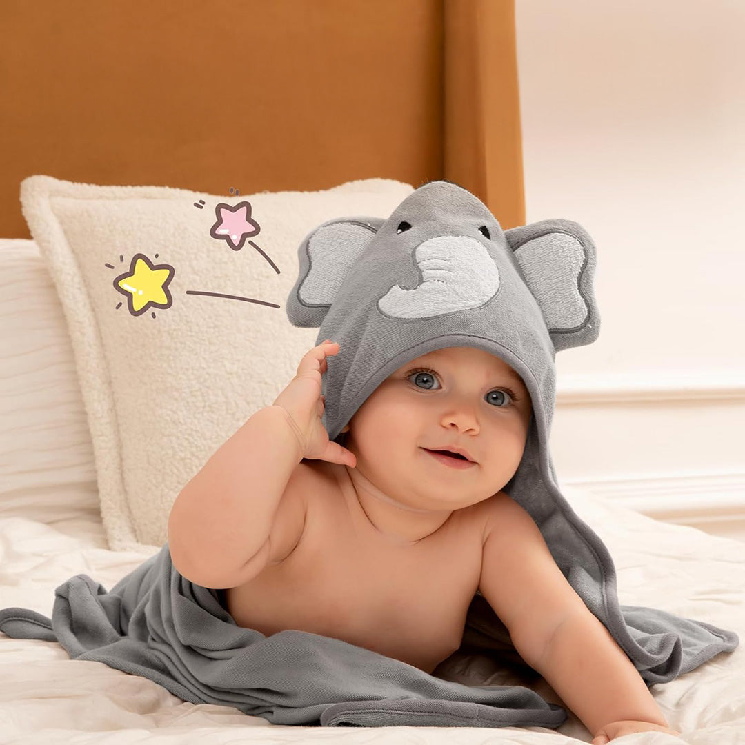Toalla para Bebé con Capucha - Elefante | MomCozy