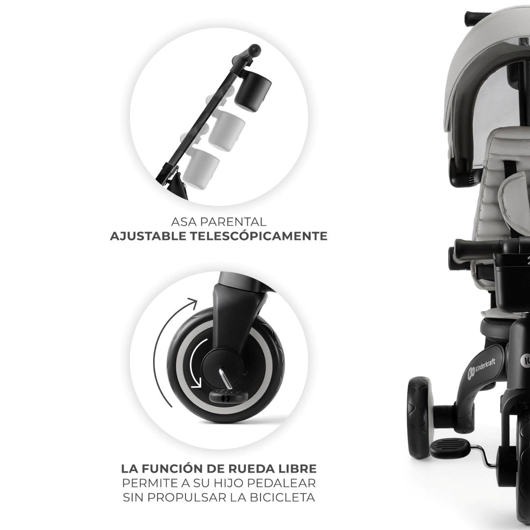 Triciclo Multifuncional Jazz 6 en 1 - Grey | Kinderkraft