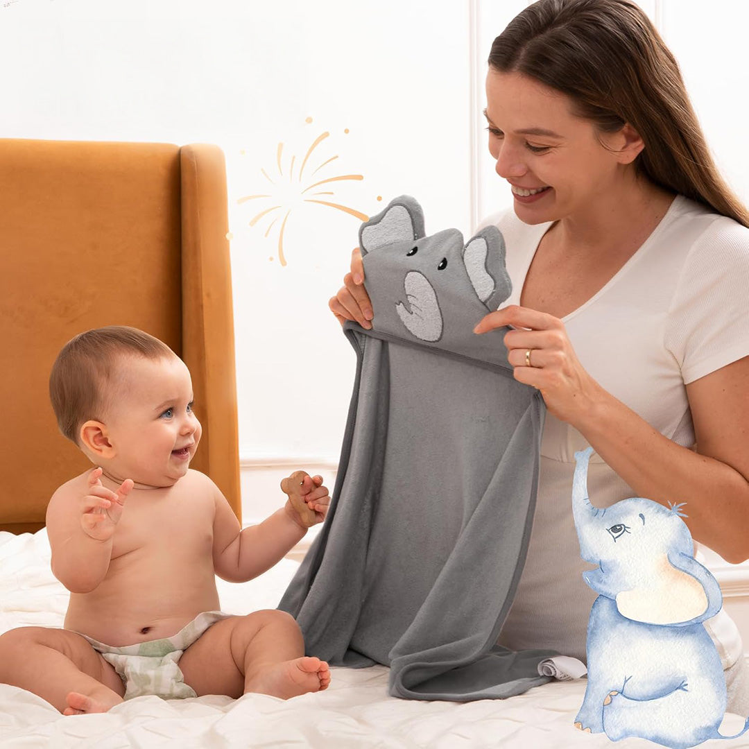 Toalla para Bebé con Capucha - Elefante | MomCozy