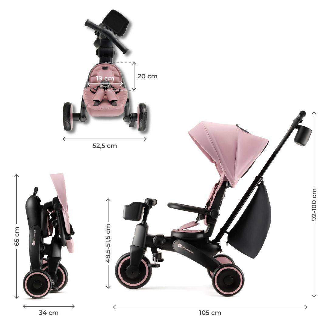 Triciclo Multifuncional Jazz 6 en 1 - Pink | Kinderkraft