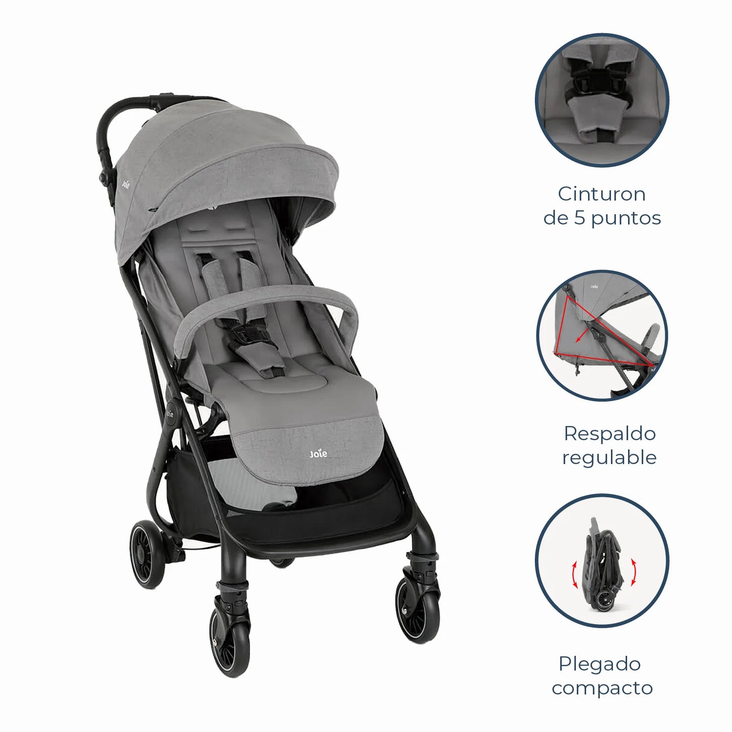 Coche Paseo Compacto 3 en 1 Tourist - Pebble | Joie