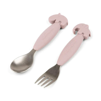 Set de Cuchara y Tenedor Deer Friends - Rosa