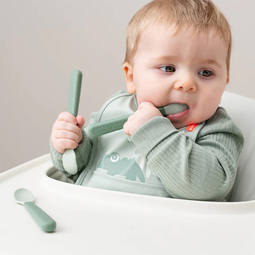 Set Foodie de 3 Cucharas de Fácil Agarre para Bebés - Verde