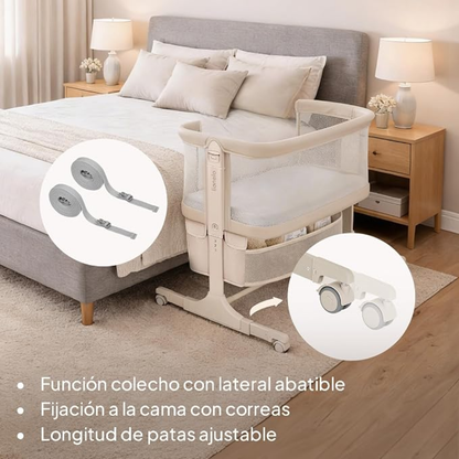 Cuna Colecho Jodie - Green Graphite | Lionelo