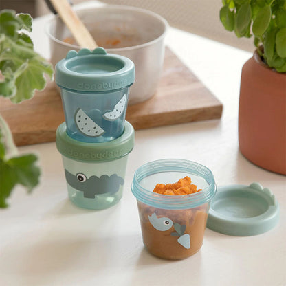 Set de 3 Contenedores para Comida de Bebé Croco - Verde