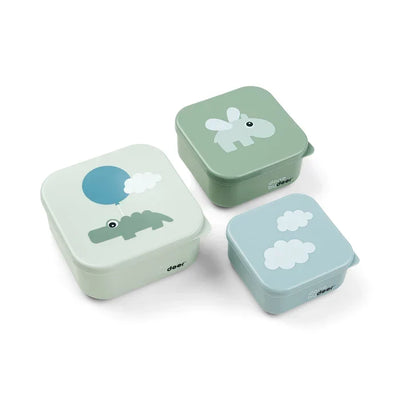 Set de 3 Cajas para Snack Happy Clouds - Verde | Done by deer