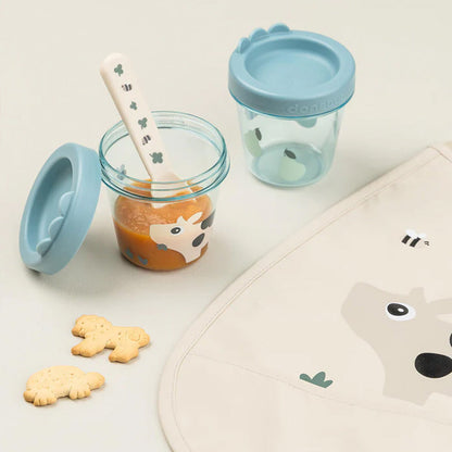 Set de 2 Contenedores para Comida de Bebé Tiny Farm - Azul