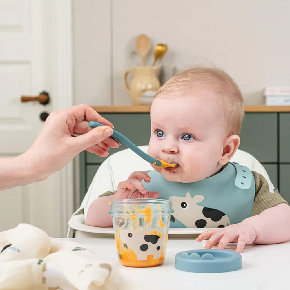 Set de 2 Contenedores para Comida de Bebé Tiny Farm - Azul
