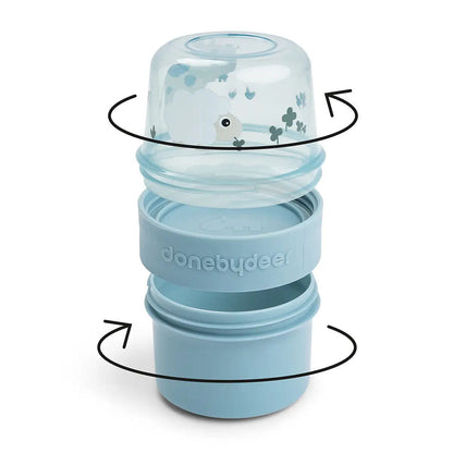 Contenedor de Snack 2 en 1 para Llevar Tiny Farm - Azul
