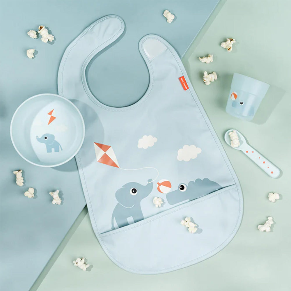 Babero con Velcro Playground - Azul