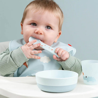 Babero con Velcro Playground - Azul