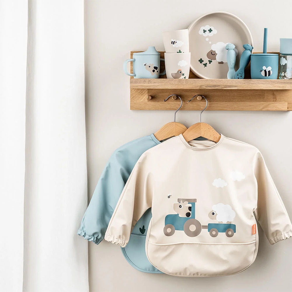 Babero Grande con Mangas y Bolsillo Tiny Farm 6-18 meses - Arena