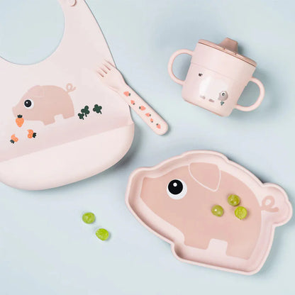 Babero de Silicona - Pigee Rosa | Done by deer