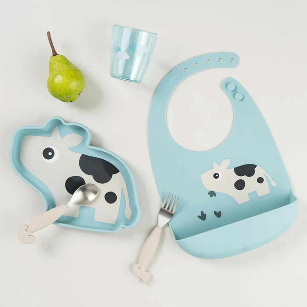 Babero de Silicona - Dotti azul | Done by deer