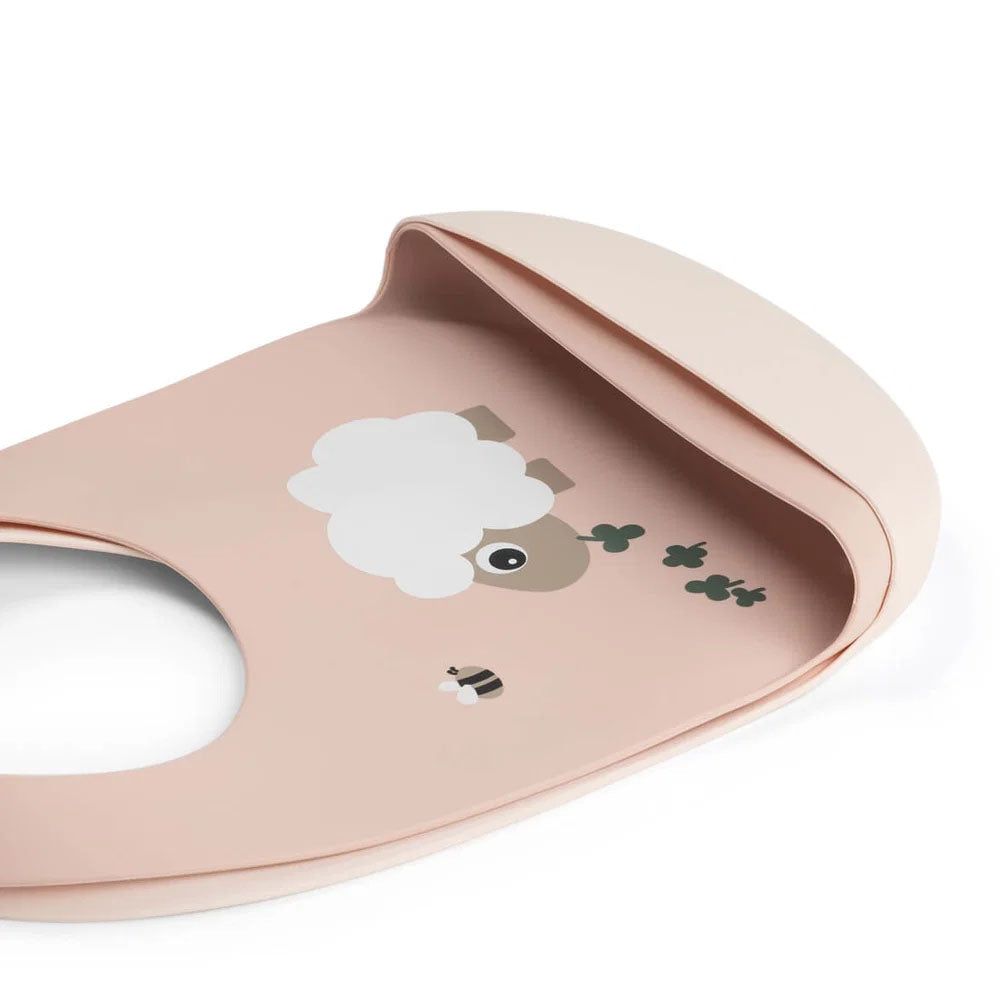 Set de 2 Baberos de Silicona Tiny Farm - Rosa