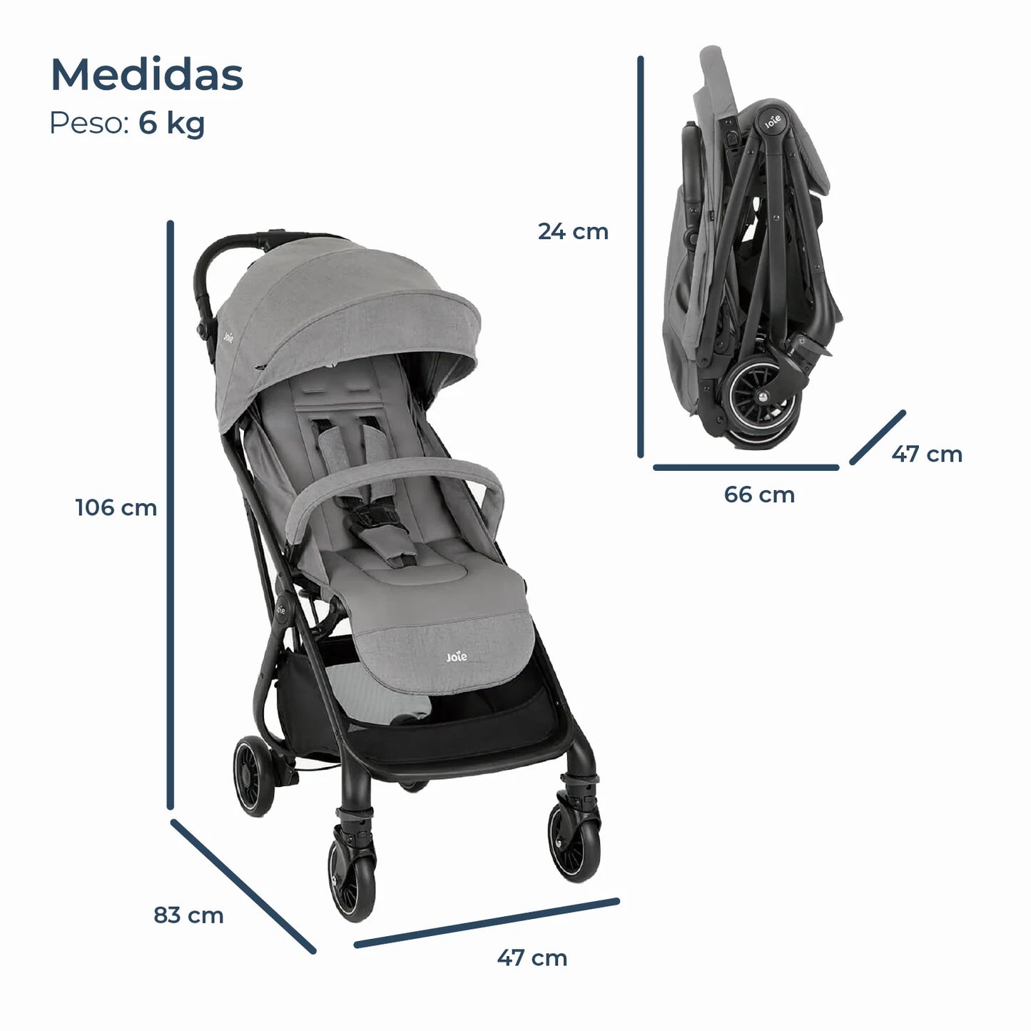 Coche Paseo Compacto 3 en 1 Tourist - Pebble | Joie