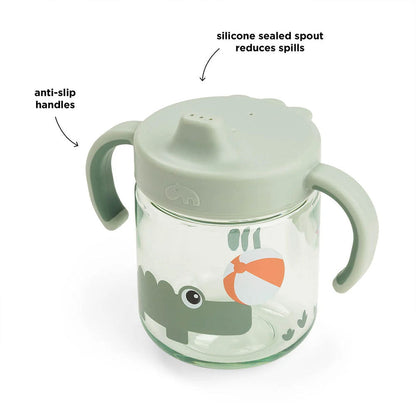 Vaso con Boquilla de Aprendizaje de 2 Asas Playground - Verde