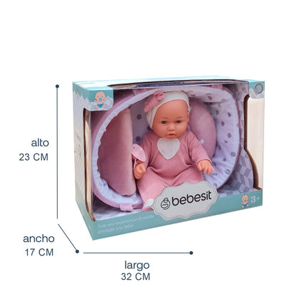 Muñeca Bebé 29 cm con Cuna y Accesorios -  Sofía | Bebesit