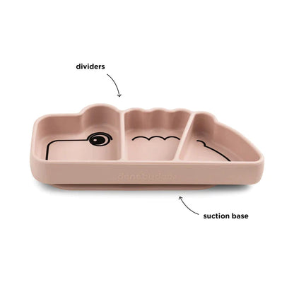 Plato de Silicona para Snack con Ventosa Croco - Rosa