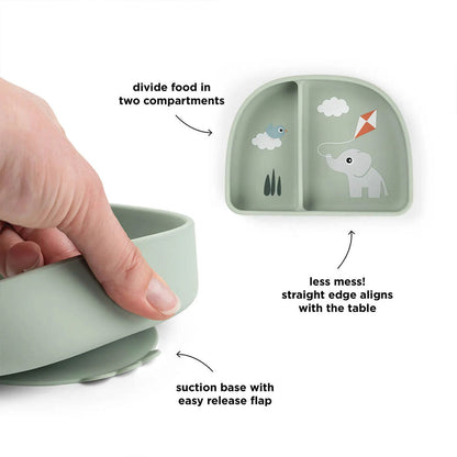 Bowl con Compartimentos Stick & Stay Playground - Verde