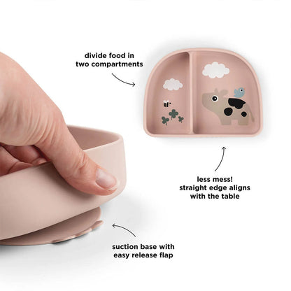 Bowl con Compartimentos Stick & Stay Tiny Farm - Rosa