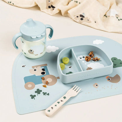 Bowl con Compartimentos Stick & Stay Tiny Farm - Azul