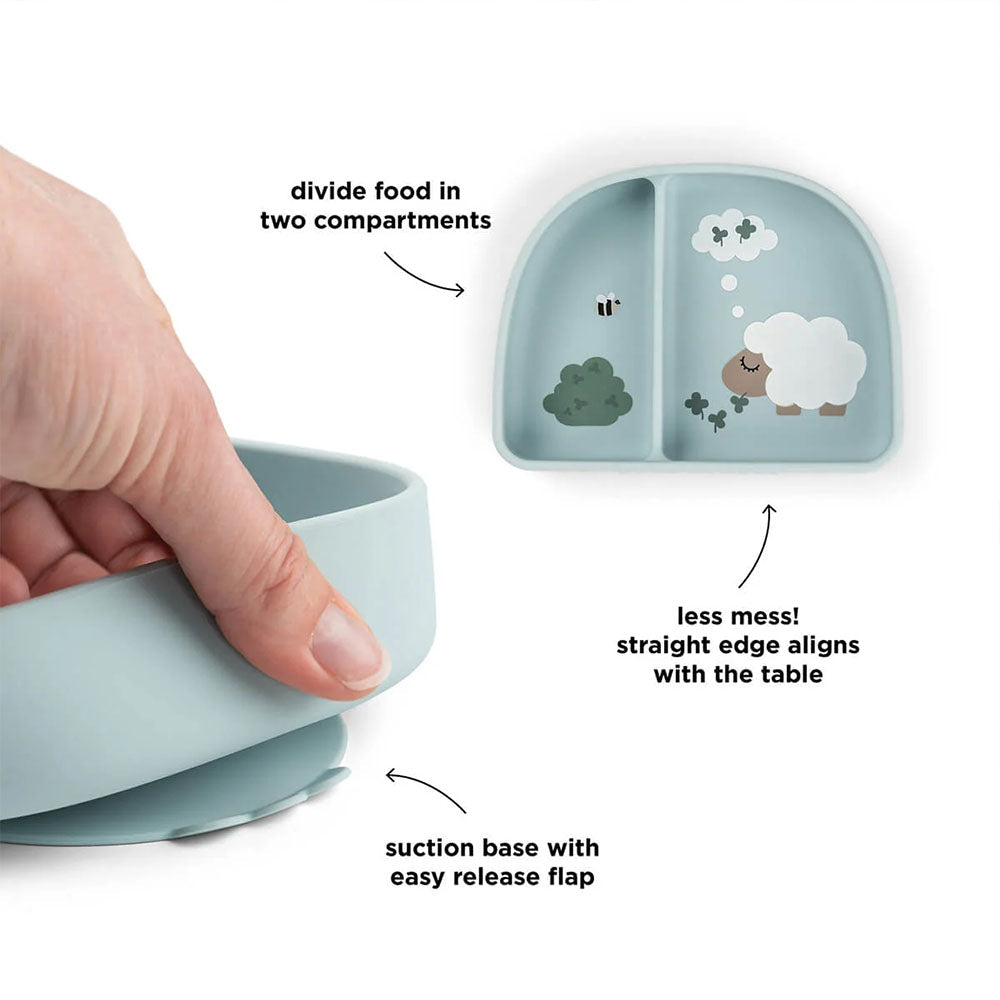Bowl con Compartimentos Stick & Stay Tiny Farm - Azul