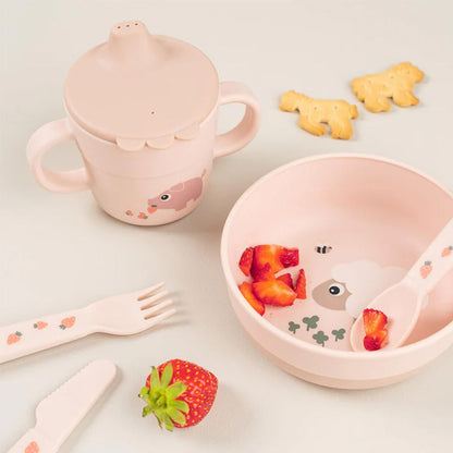 Vaso con Boquilla Foodie Tiny Farm - Rosa