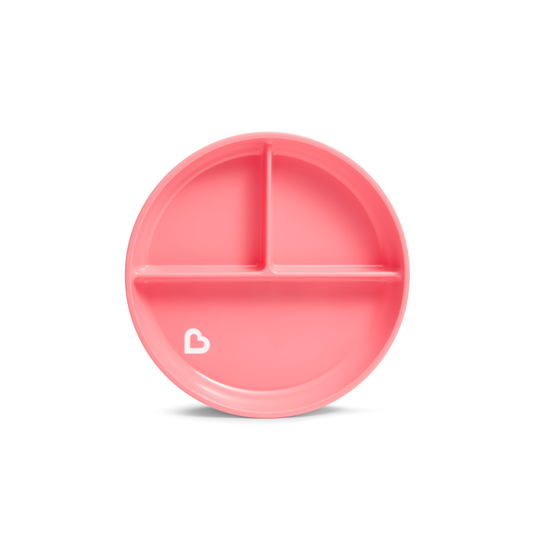 Plato con Divisiones y Ventosa Stay Put - Rosado | Munchkin
