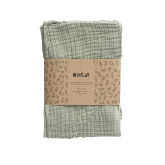 100% Organic Cotton Muslin Bath Towel - Green