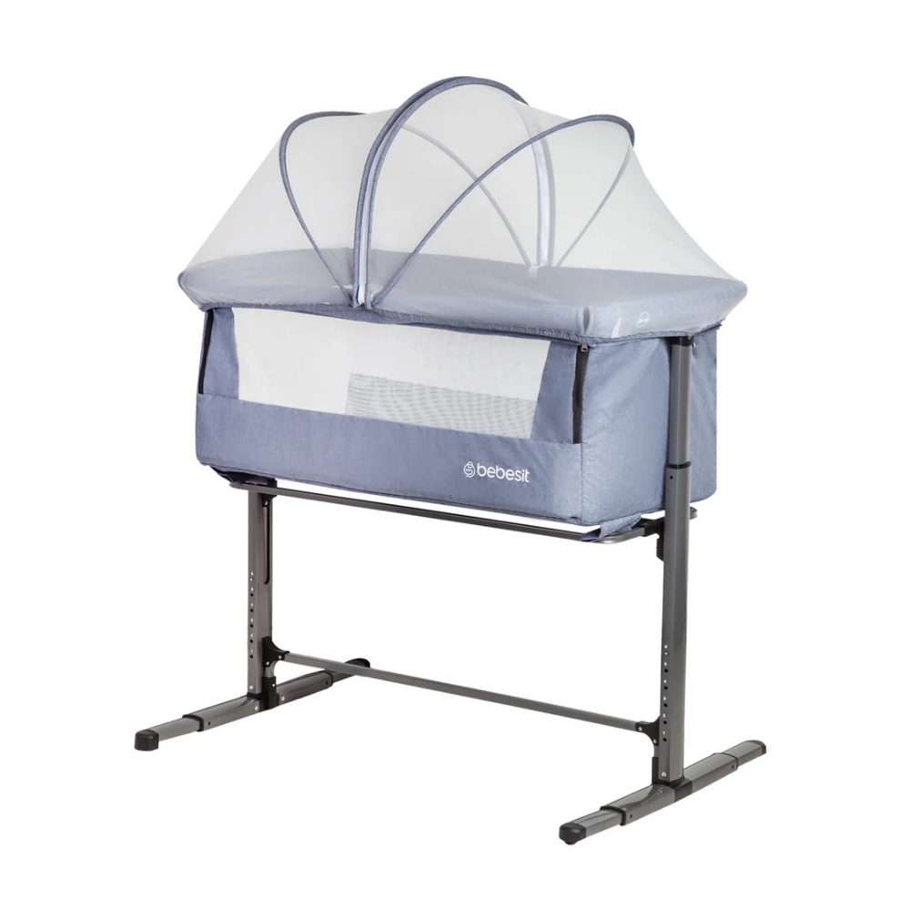 Cuna Colecho con Mosquitero MySide LX - Azul | Bebesit