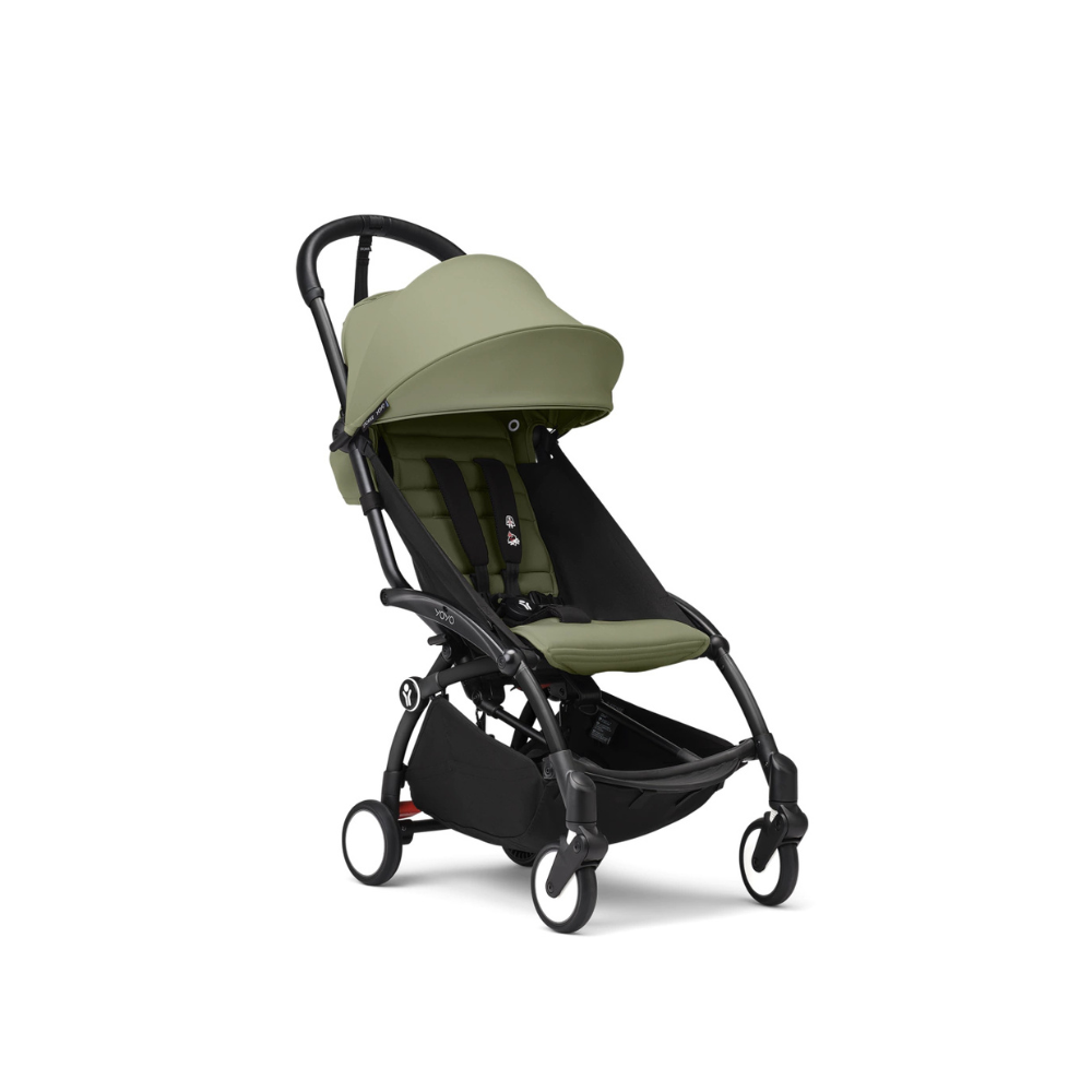Coche Completo Stokke® YOYO³ – Chasis Negro + Asiento 6+ Oliva | YOYO by Stokke