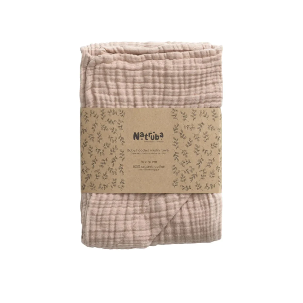 100% Organic Cotton Muslin Bath Towel - Pink