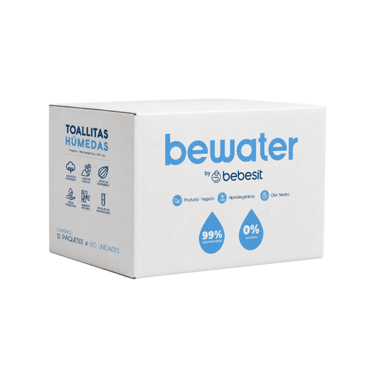 Toallitas Humedas Bewater Caja de 12 Paquetes de 60 Toallitas | Bebesit