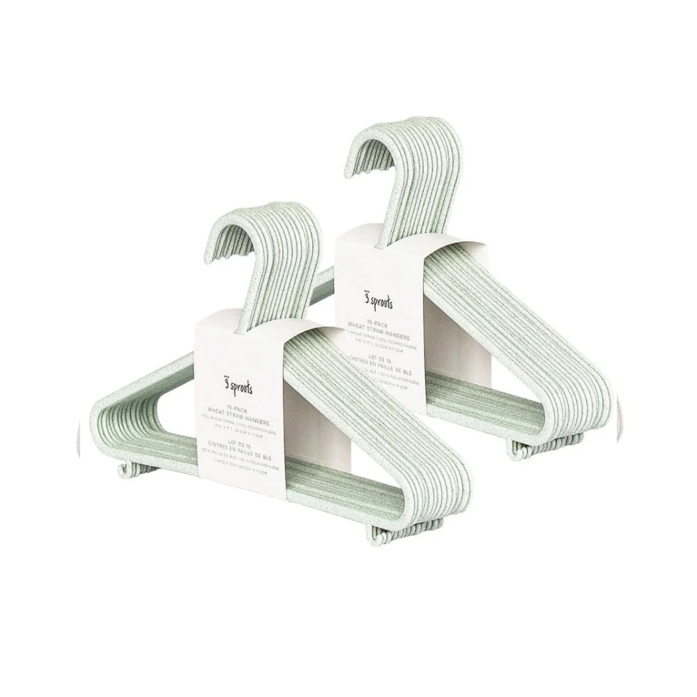 Set de 30 Colgadores Ecológicos para Ropa de Bebés y Niños - Verde | 3 Sprouts