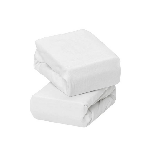 Pack of 2 Crib Fitted Sheets - Jersey Cotton - White