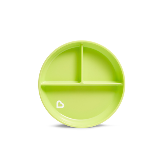 Plato con Divisiones y Ventosa Stay Put - Verde | Munchkin