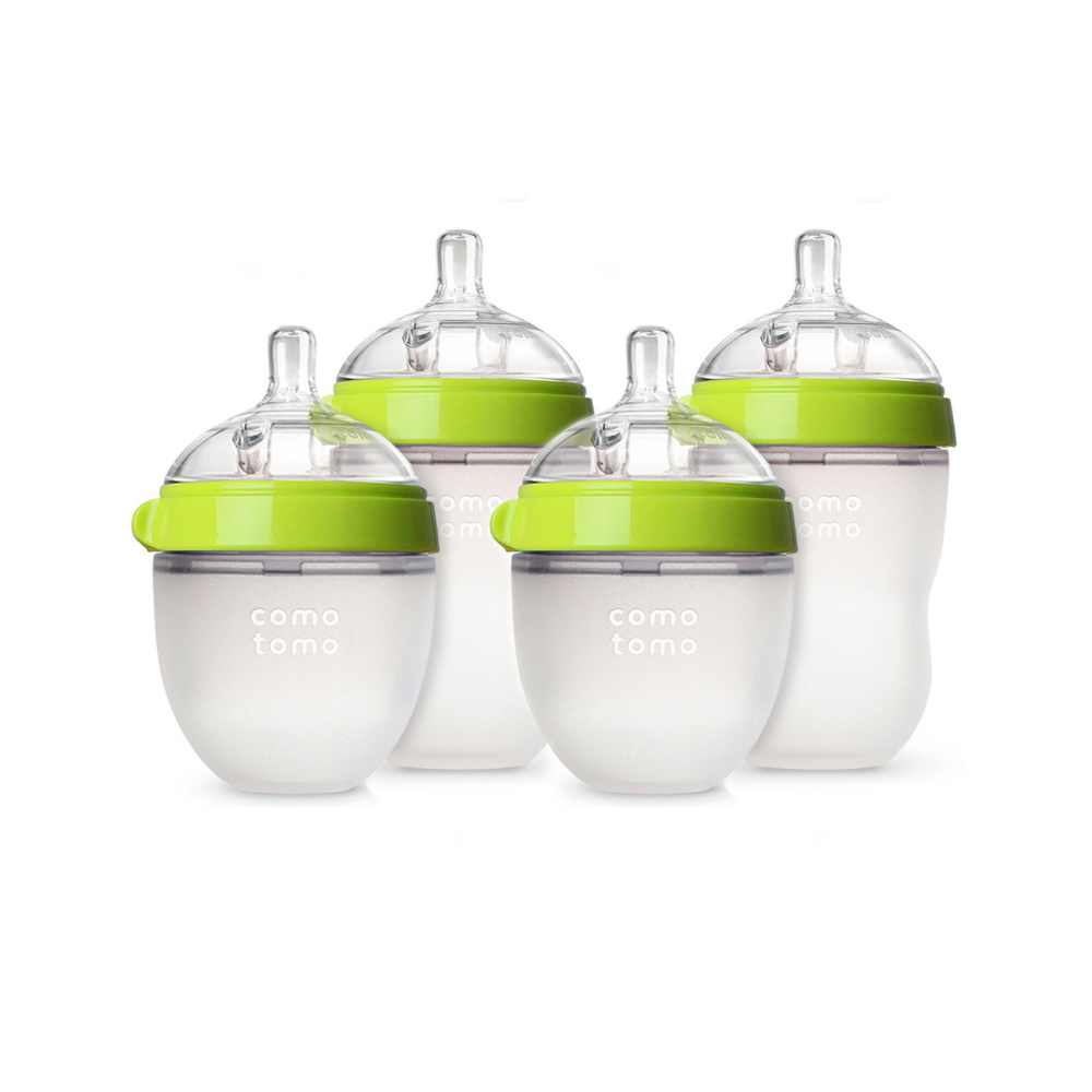 Set 4 Mamaderas Comotomo: 2 de 150 ml + 2 de 250 ml + 3 Sets de Tetinas - Verde | Comotomo
