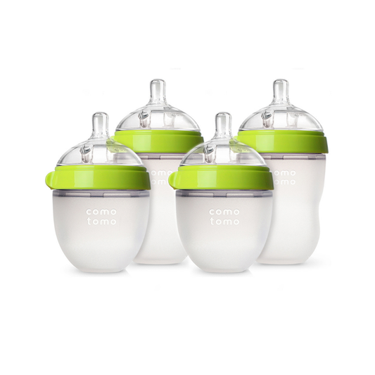 Set 4 Mamaderas Comotomo: 2 de 150 ml + 2 de 250 ml + 3 Sets de Tetinas - Verde | Comotomo