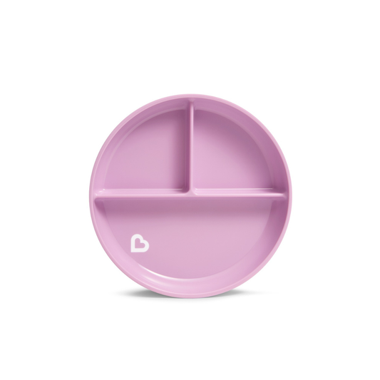 Plato con Divisiones y Ventosa Stay Put - Morado | Munchkin