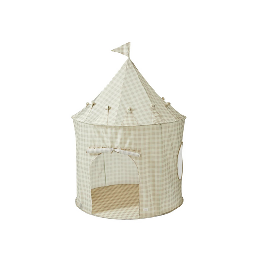 Recycled Fabric Play Tent - Vichy Beige