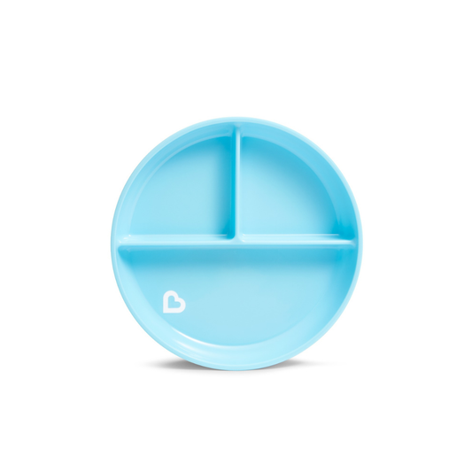 Plato con Divisiones y Ventosa Stay Put - Azul | Munchkin
