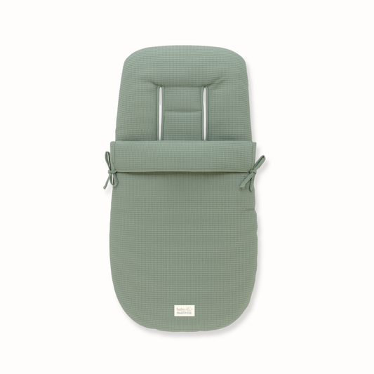 Saco para Coche - Algodón y Lino - Verde Waffle | Baby Mattress