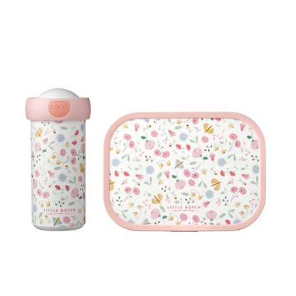 Lunch Box + Glass Set - Flowers - Little Dutch